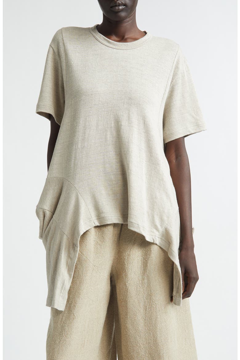 Thick Linen Jersey T-Shirt, Main, color, ECRU