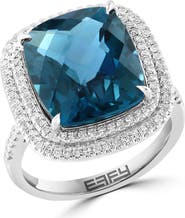 EFFY 14K White Gold Midnight Ocean London Blue Topaz Ring