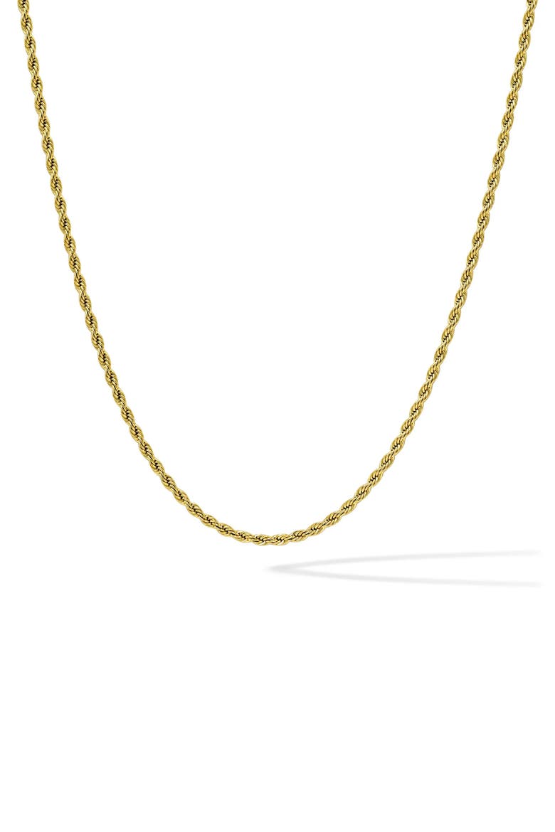 Men's Rope Chain Necklace, Main, color, GOLD
