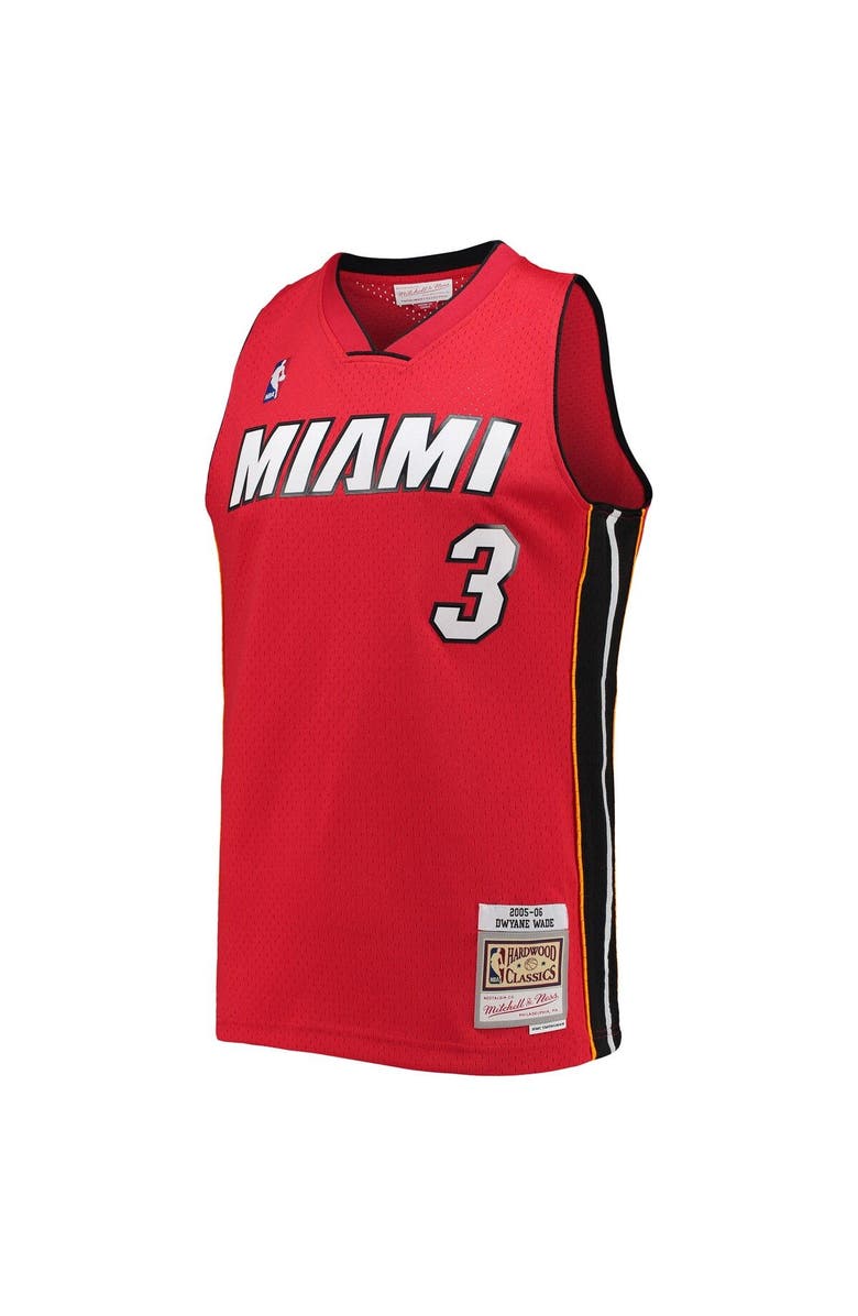 Mitchell & Ness Men's Mitchell & Ness Dwyane Wade Red Miami Heat Big & Tall Hardwood Classics 2005/06 Swingman Jersey, Alternate, color, 