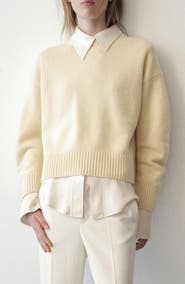 MANGO Rounded Neck Wool Blend Sweater