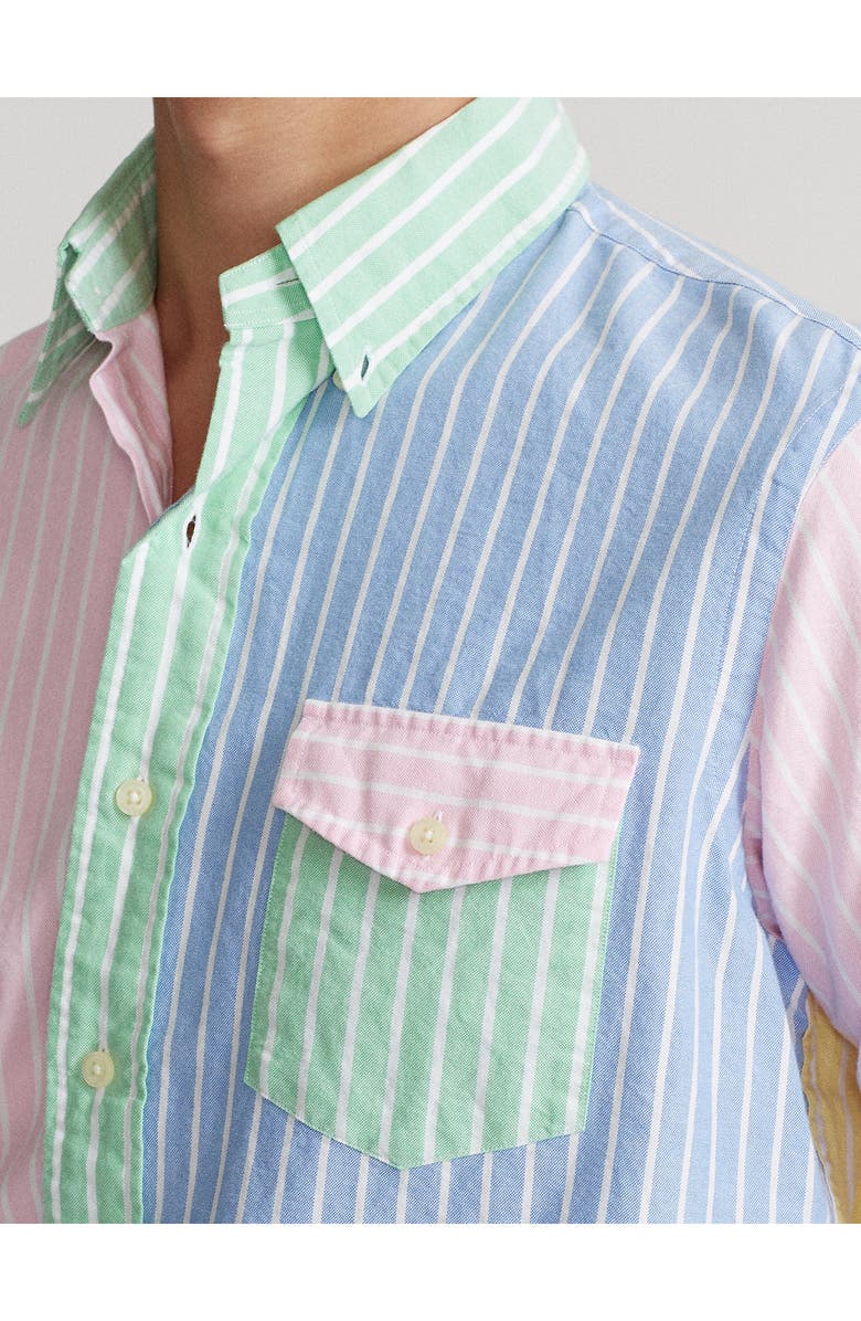 Polo Ralph Lauren Men's Colorblock Stripe Cotton Button-Down Shirt, Alternate, color, 