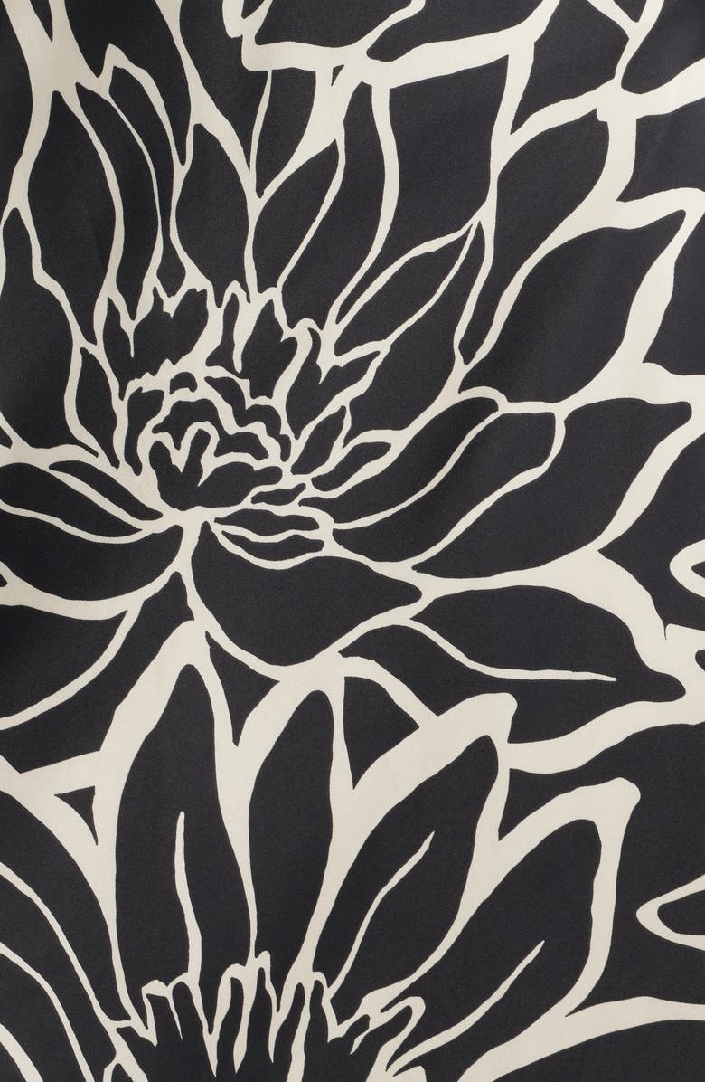 CeCe Floral Halter Neck Godet Hem Maxi Dress, Alternate, color, Rich Black