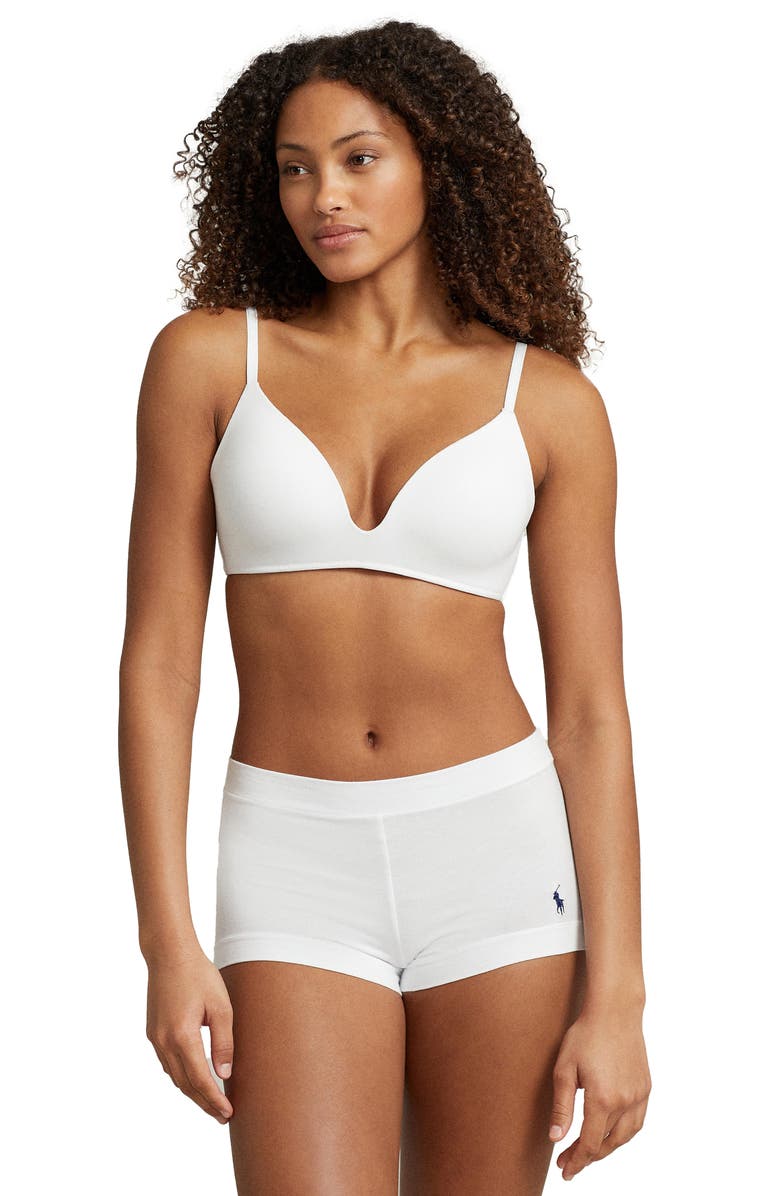 Polo Ralph Lauren Stretch Cotton Boyshorts, Alternate, color, White Cloud