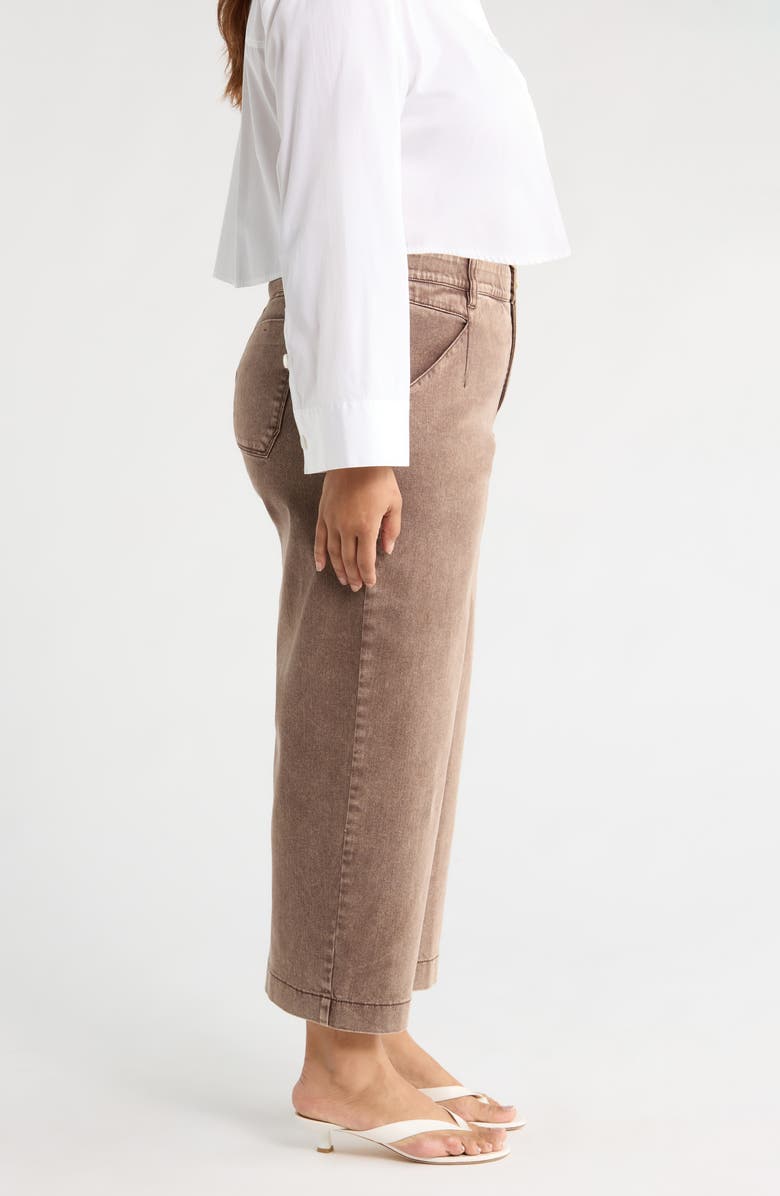 Wit & Wisdom Wyatt Skyrise High Waist Ankle Wide Leg Jeans, Alternate, color, Washed Dark Walnut