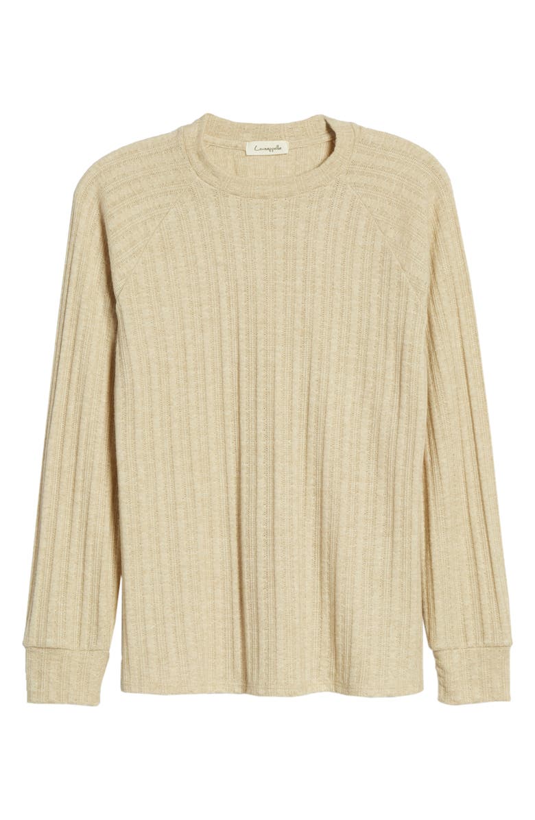Loveappella Ribbed Long Sleeve Top, Alternate, color, Oatmeal