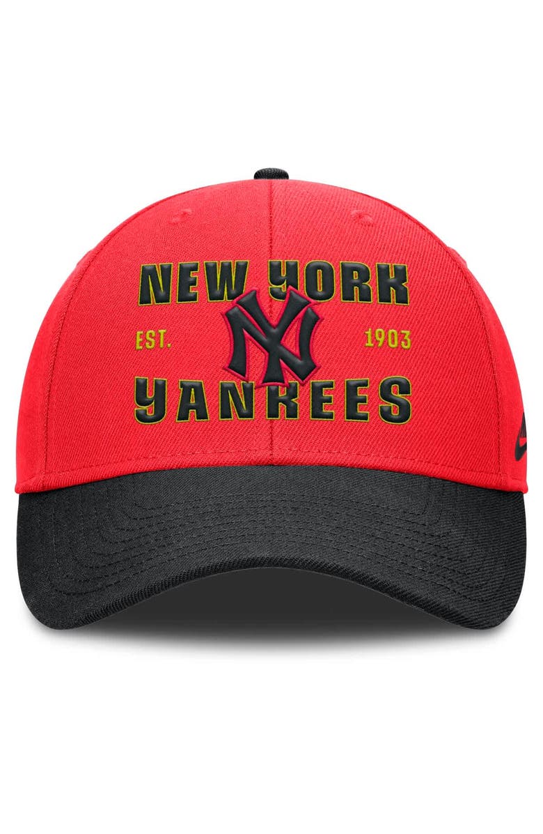 Nike Men's Nike Crimson/Black New York Yankees Neon 90s Rise Adjustable Hat, Alternate, color, Crimson