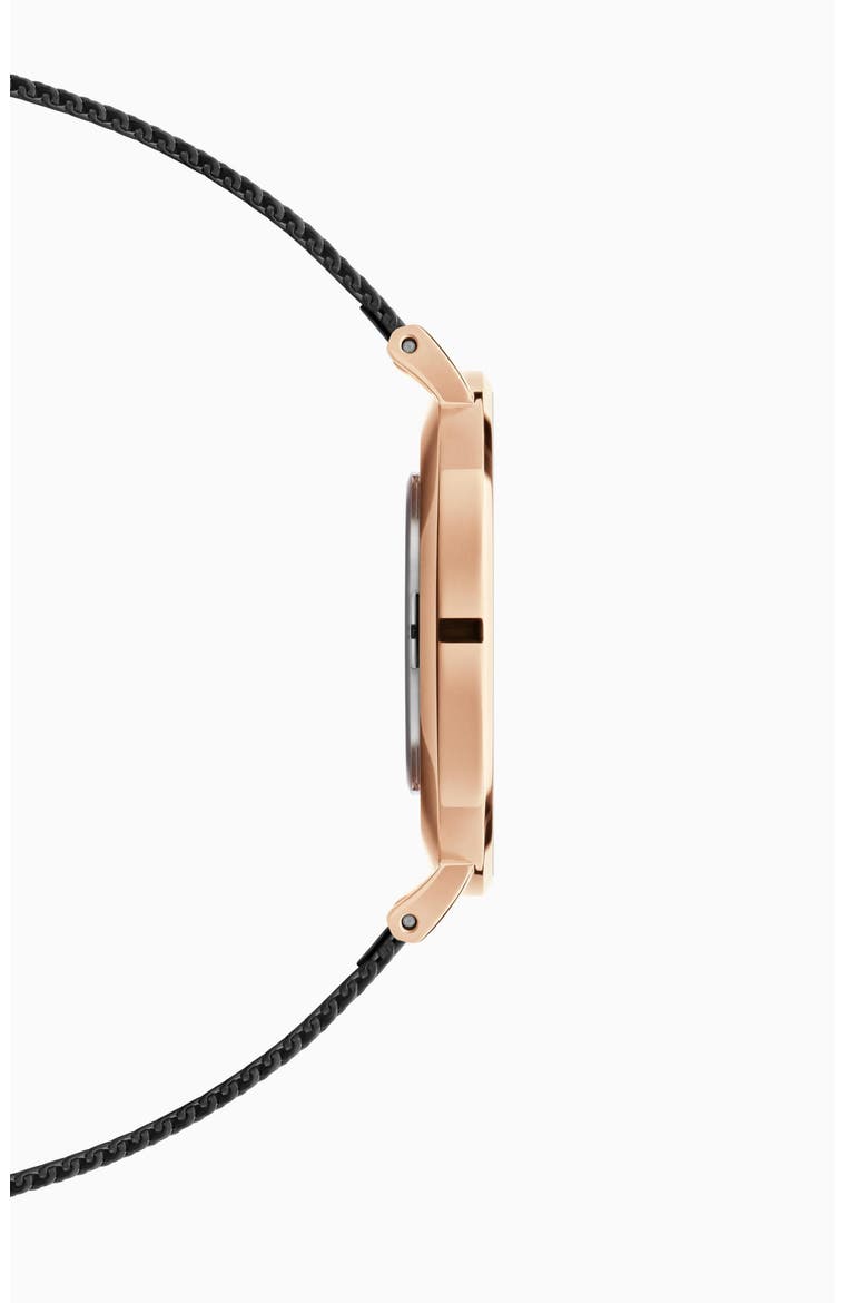 Classic Petite Mesh Strap Watch, 32mm, Alternate, color, BLACK / ROSE GOLD