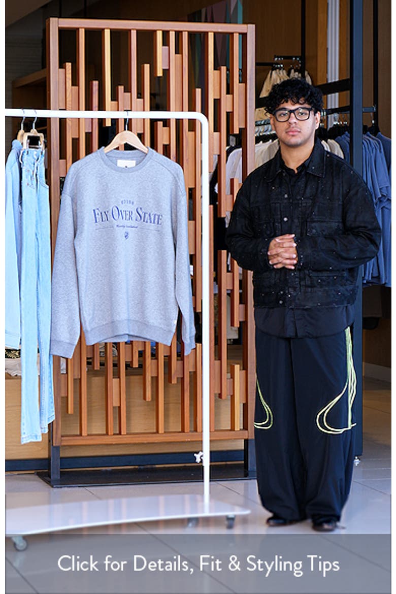 Oversize Fly Over State Embroidered Crewneck Sweatshirt video