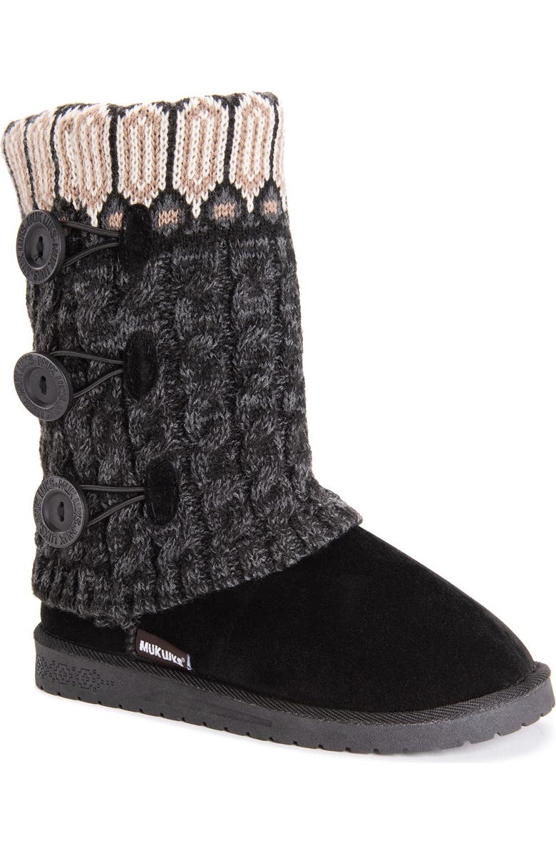 MUK LUKS Cheryl Faux Fur Knit Boot, Alternate, color,