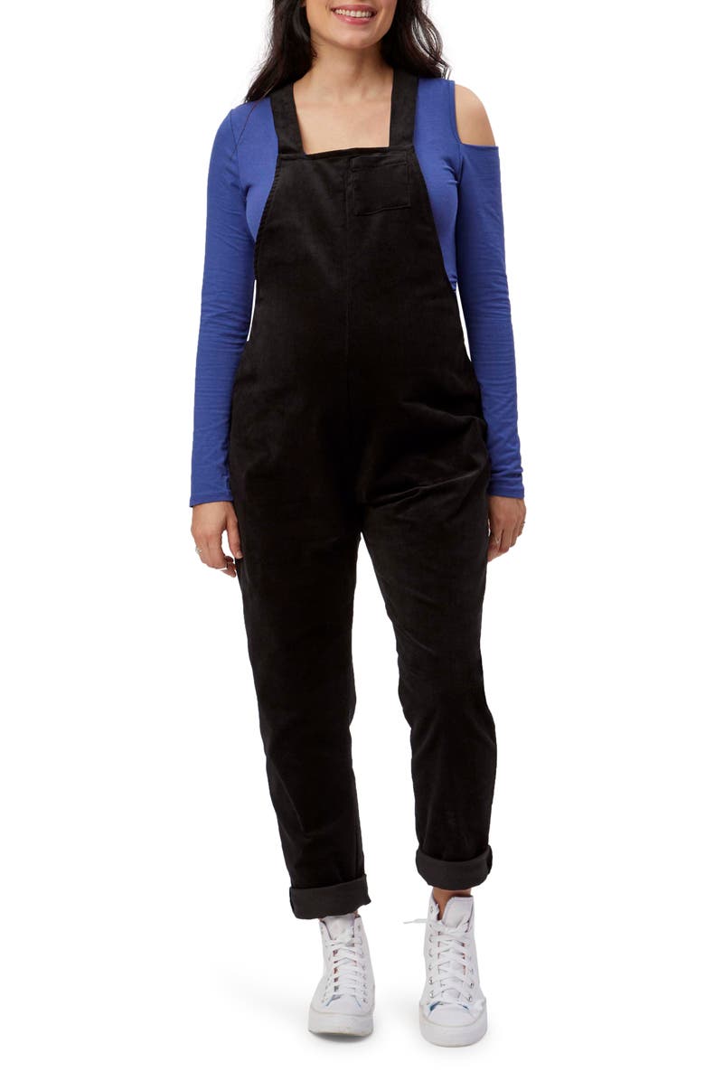 Stowaway Collection Corduroy Maternity Overalls, Main, color,
