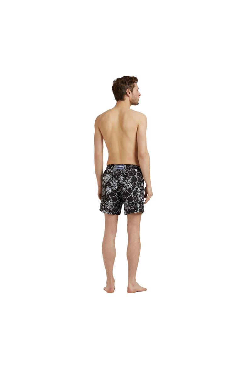 Men Swim Shorts Tropical Turtles Ink, Alternate, color, black