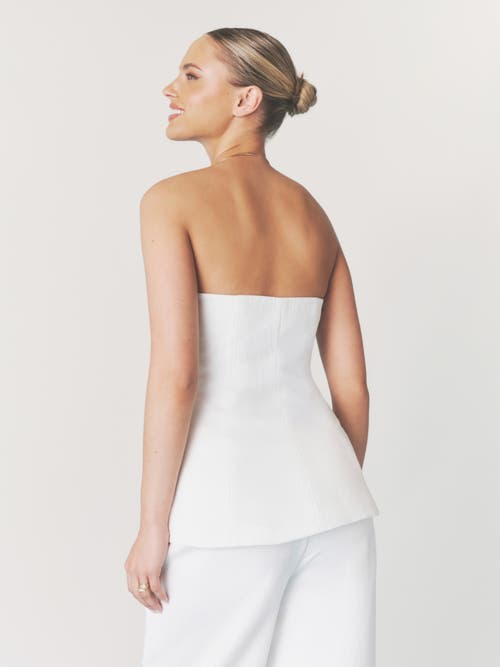 Six Stories Verity Tailored Bandeau Longline Top In White