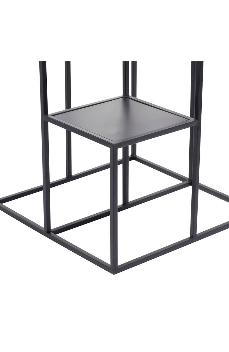 GINGER BIRCH STUDIO Black Metal 4-Tier Plant Stand, Alternate, color,