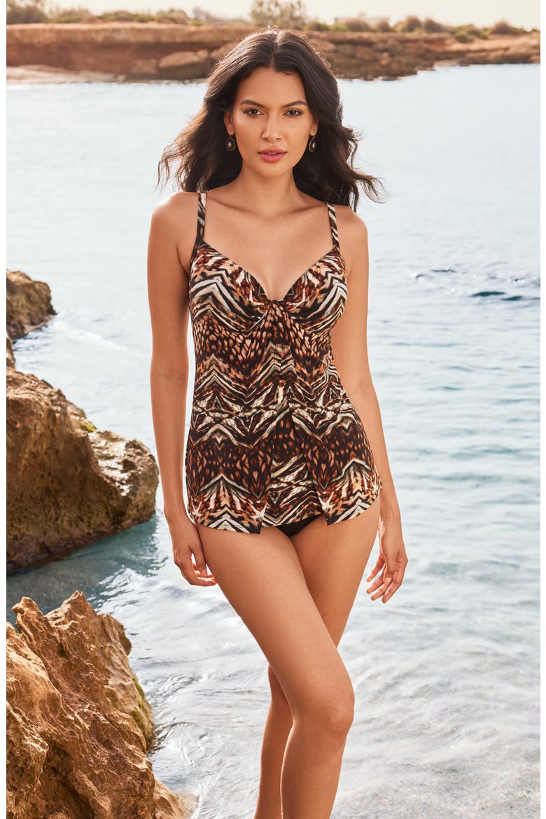 Tigress Gala Underwire Tankini Top, Alternate, color, BLM