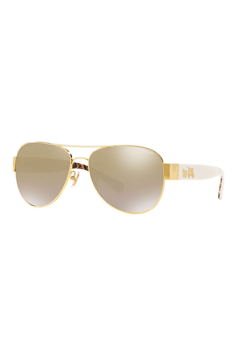 58mm Gradient Lens Aviator Sunglasses, Alternate, color, GOLD/ IVORY GRADIENT FLASH