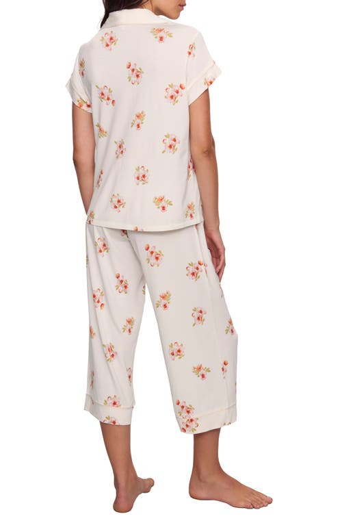 Eberjey Gisele Printed Short Sleeve Cropped Pajamas
