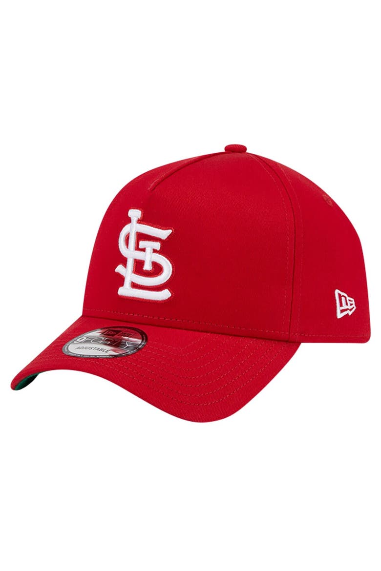 Men's New Era Red St. Louis Cardinals Team Color A-Frame 9FORTY Adjustable Hat, Main, color, Red