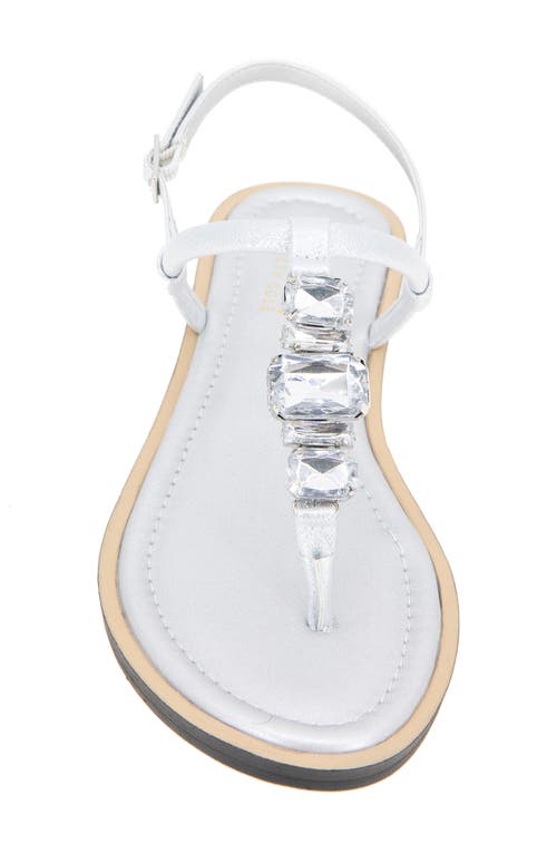 Reaction Kenneth Cole Sera T-strap Sandal In Silver Metallic