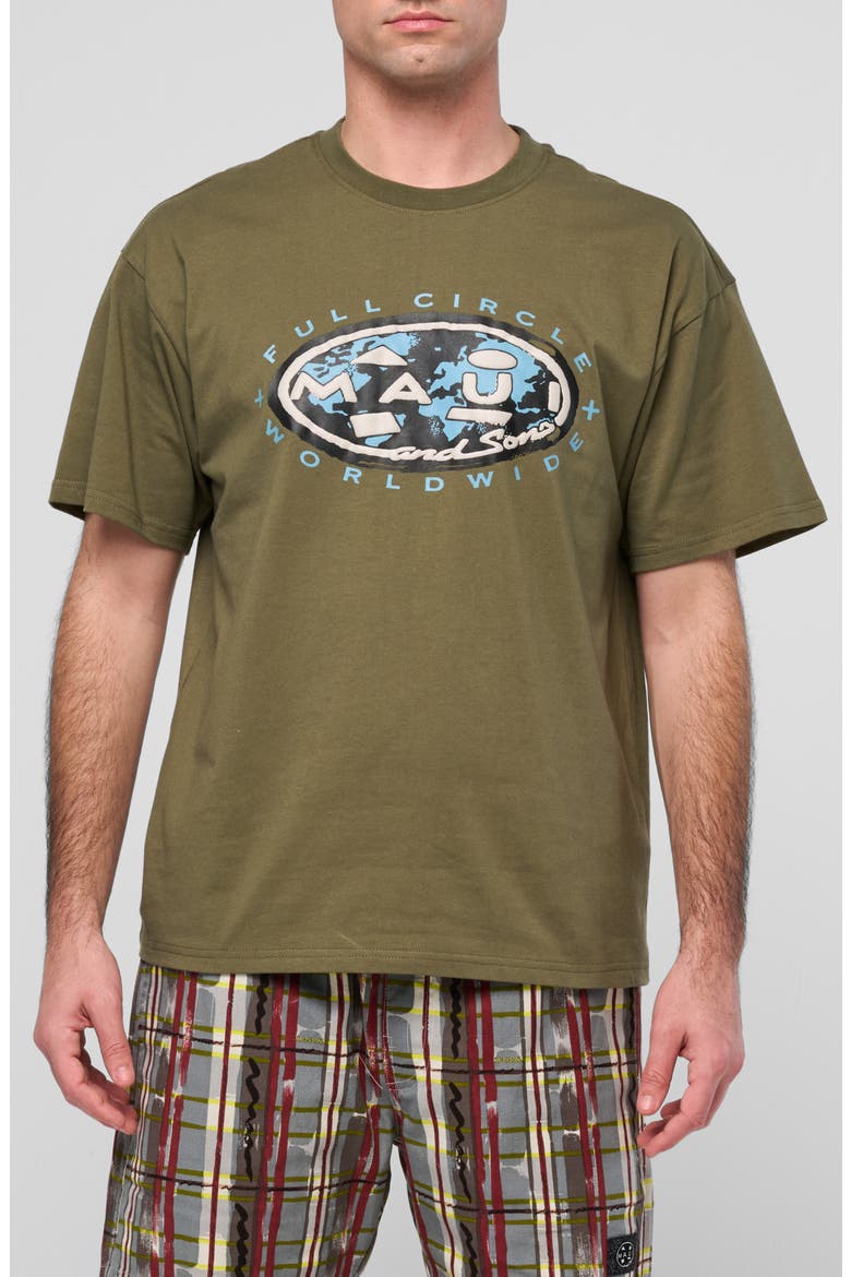 Full Circle Cotton Graphic T-Shirt, Main, color, OLIVE