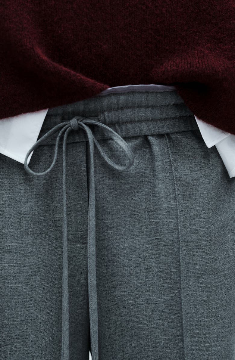 MANGO High Waist Wide Leg Pants, Alternate, color, Grey