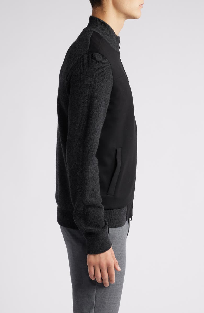 Robert Barakett Cooper Mixed Media Zip Jacket, Alternate, color, Charcoal