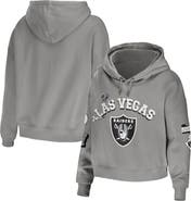 WEAR by Erin Andrews Women's WEAR by Erin Andrews Gray Las Vegas Raiders Modest Cropped Pullover Hoodie