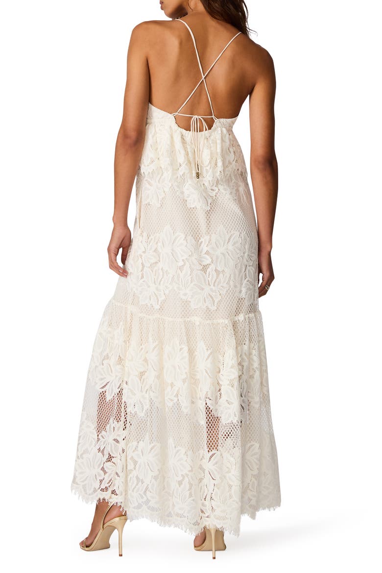Annette Lace Embroidered Tiered Maxi Peplum Dress, Alternate, color, WHISPER WHITE