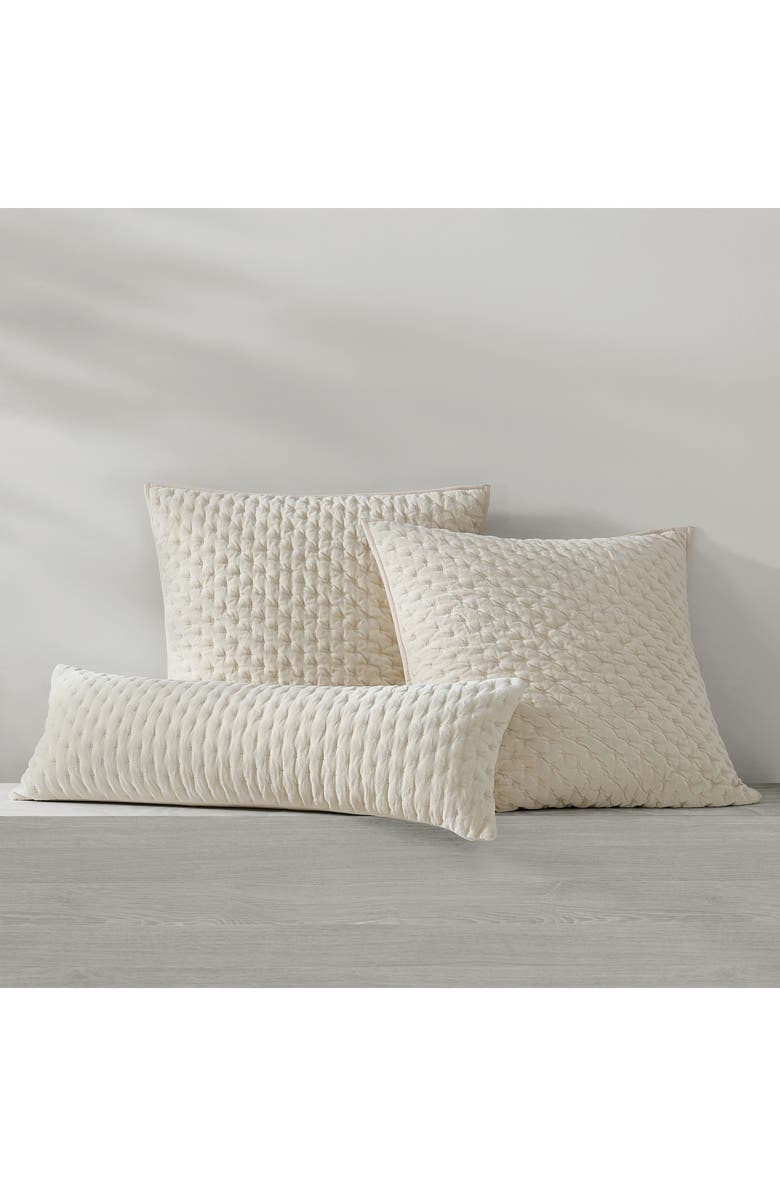 DKNY Pure Velveteen Accent Pillow, Alternate, color, Cream