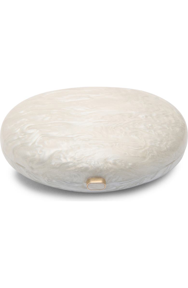 MANGO Oval Frame Clutch, Alternate, color, Ivory White