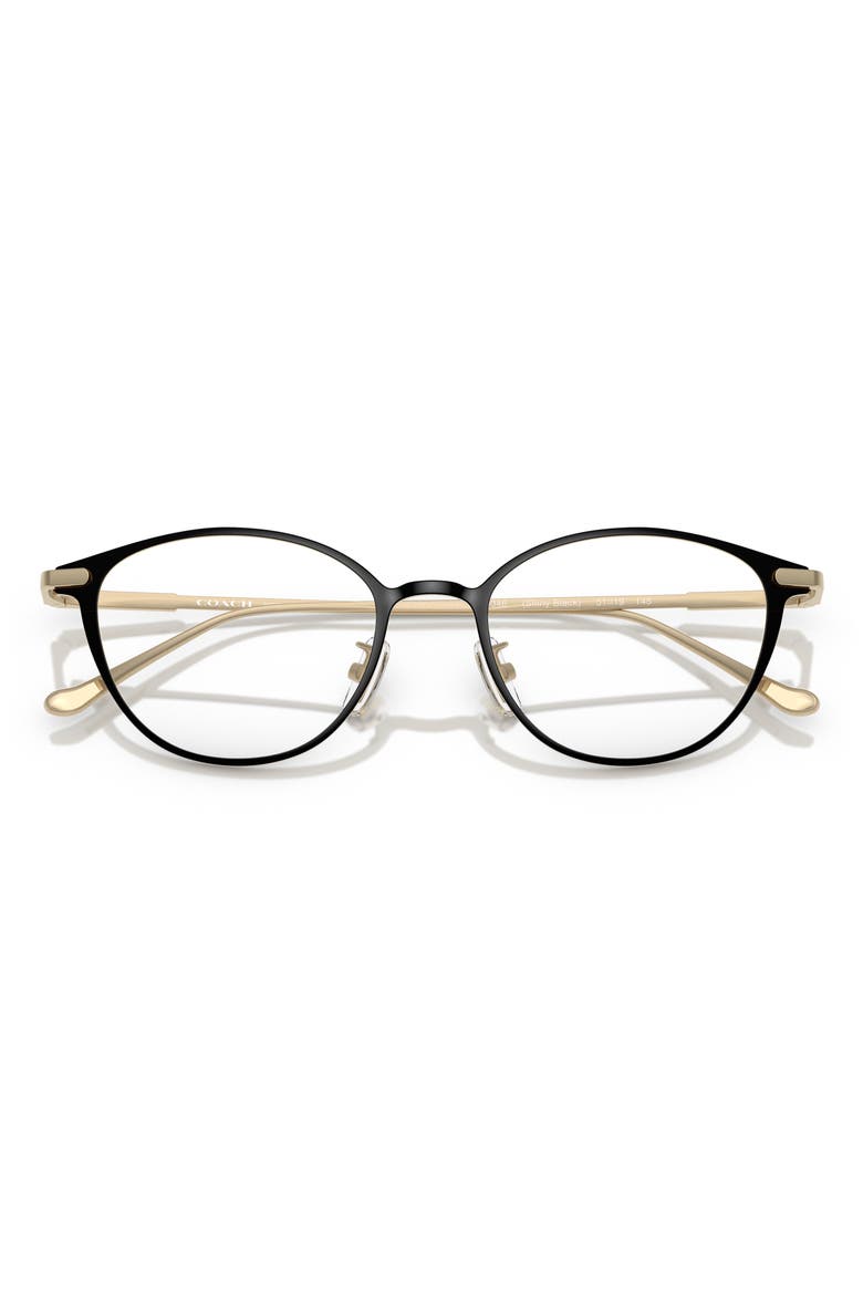 51mm Oval Optical Glasses, Alternate, color, SHINY BLACK / DEMO LENS