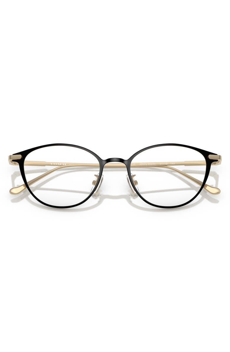 COACH 51mm Oval Optical Glasses, Alternate, color, Shiny Black / Demo Lens