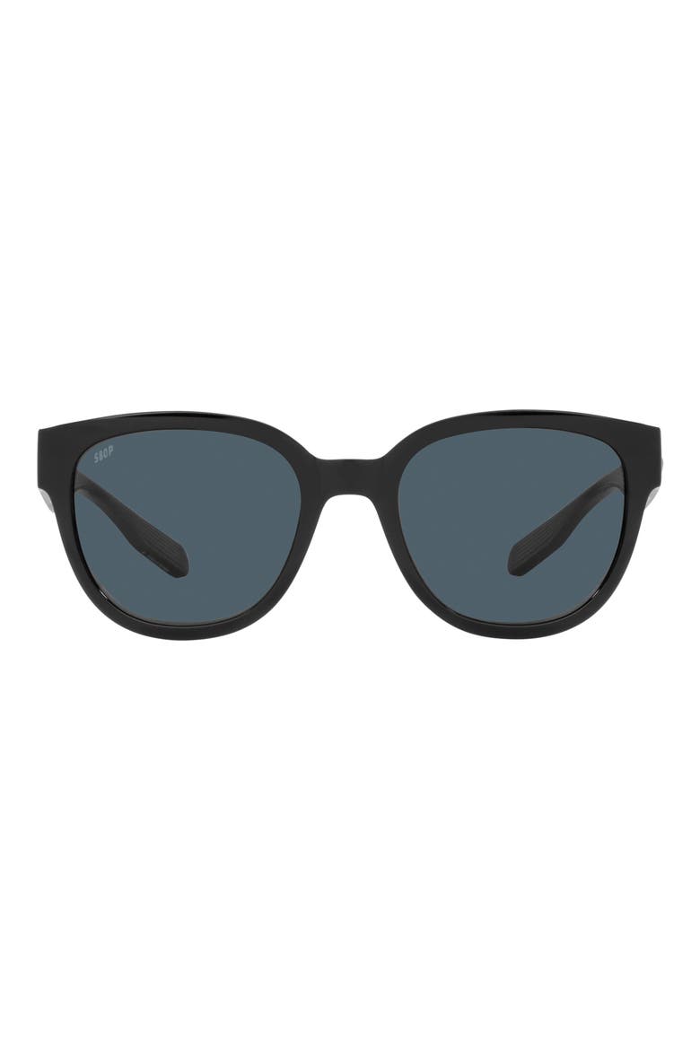 Salina 53mm Polarized Rectangular Sunglasses, Main, color, BLACK