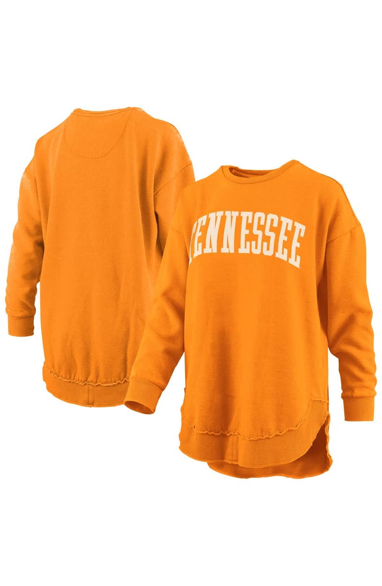 PRESSBOX Women's Pressbox  Tennessee Orange Tennessee Volunteers Melange Poncho Vintage Fleece Long Sleeve Pullover Sweatshirt, Main, color, 
