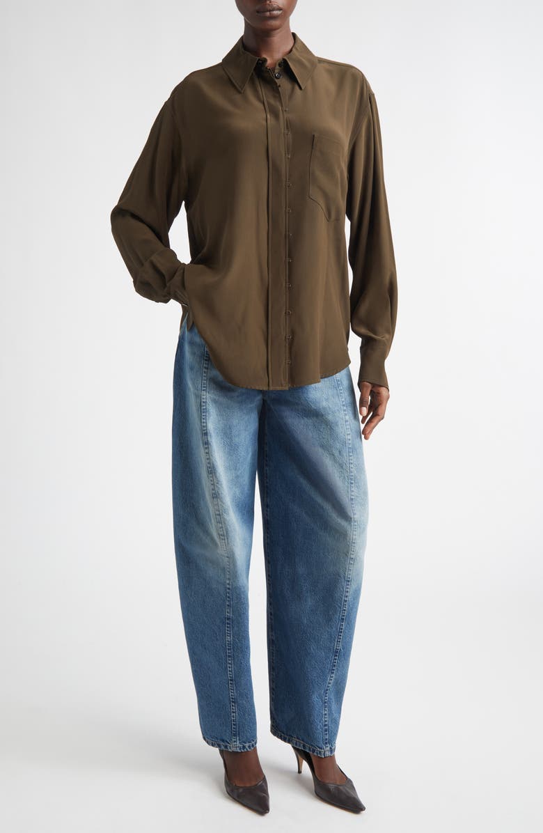 Victoria Beckham Curved Leg Jeans, Alternate, color, Classic Blue Wash