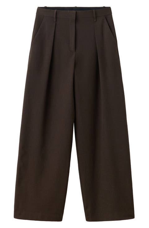 Micro Houndstooth Check Pleated Pants