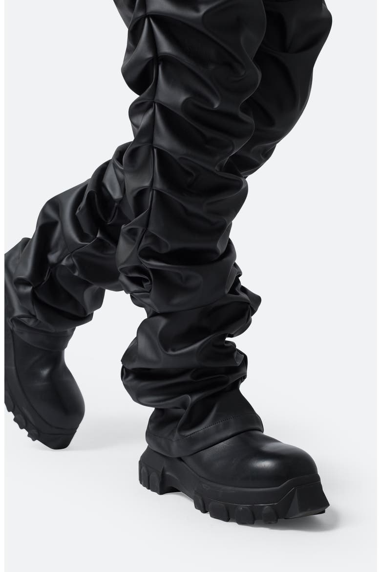 Stacked Faux Leather Pants, Alternate, color, BLACK