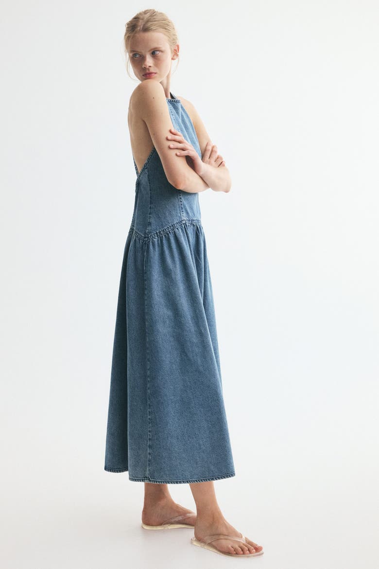 Denim Dress With Flared Skirt, Alternate, color, Denim blue