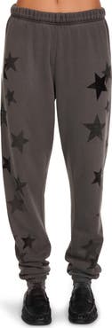 Lauren Moshi Nika Black Crystal Multi Stars Sweatpants