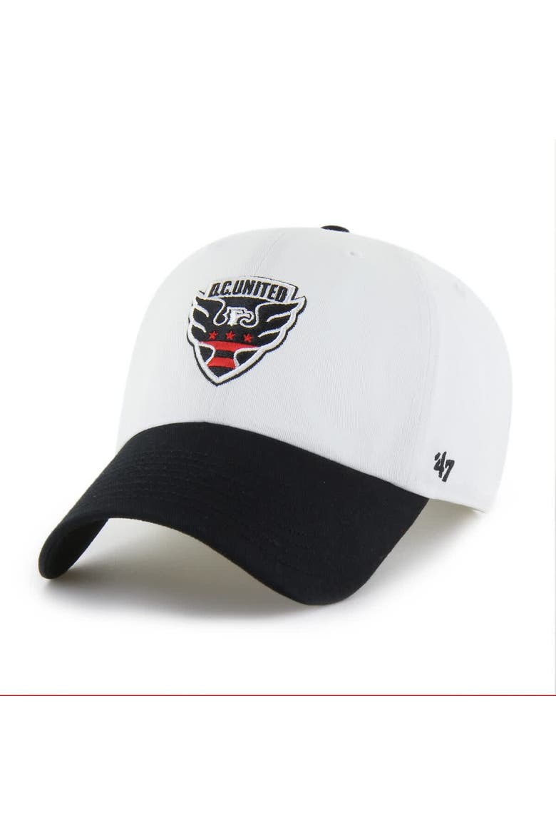 Men's '47  White D.C. United Two-Tone Clean Up Adjustable Hat, Main, color, White