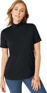 Jessica London Short Sleeve Mock Neck