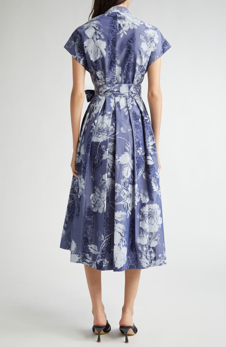 Eleventy Floral Print Cotton Poplin Shirtdress, Alternate, color, 