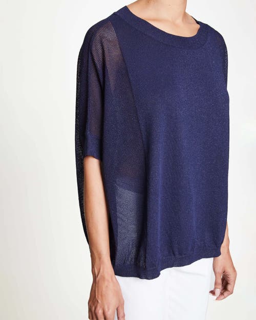 Santorelli Levi Dolman-sleeve Mesh Knit Sweater In Midnight