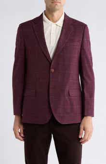 Nautica Windowpane Notch Lapel Stretch Blazer