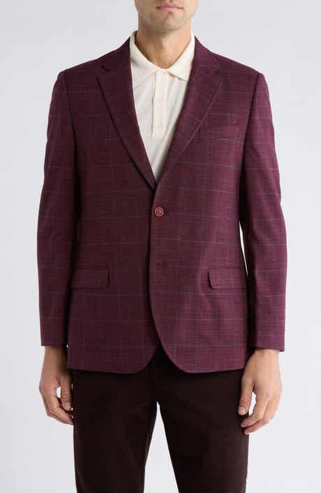 Nautica Windowpane Notch Lapel Stretch Blazer