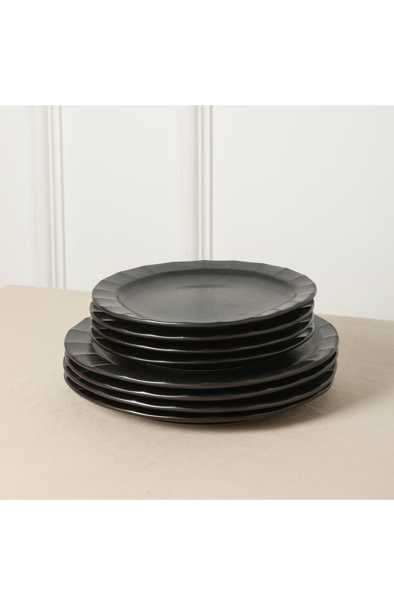 Stone Lain Oasis Stoneware 12-Piece Dinnerware Set, Alternate, color, Black