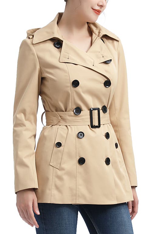 Kimi & Kai Noa Short Trench Coat In Brown