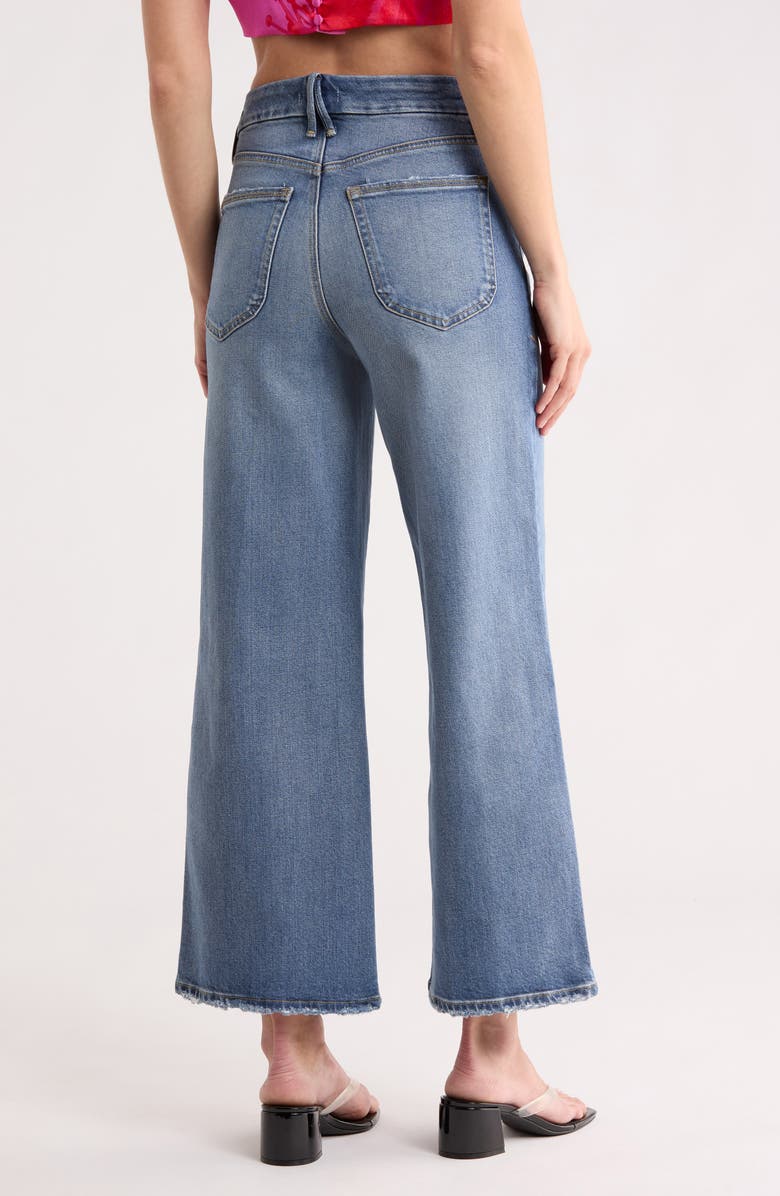 Good American Soft Tech Good Waist High Waist Crop Palazzo Jeans, Alternate, color, Indigo861