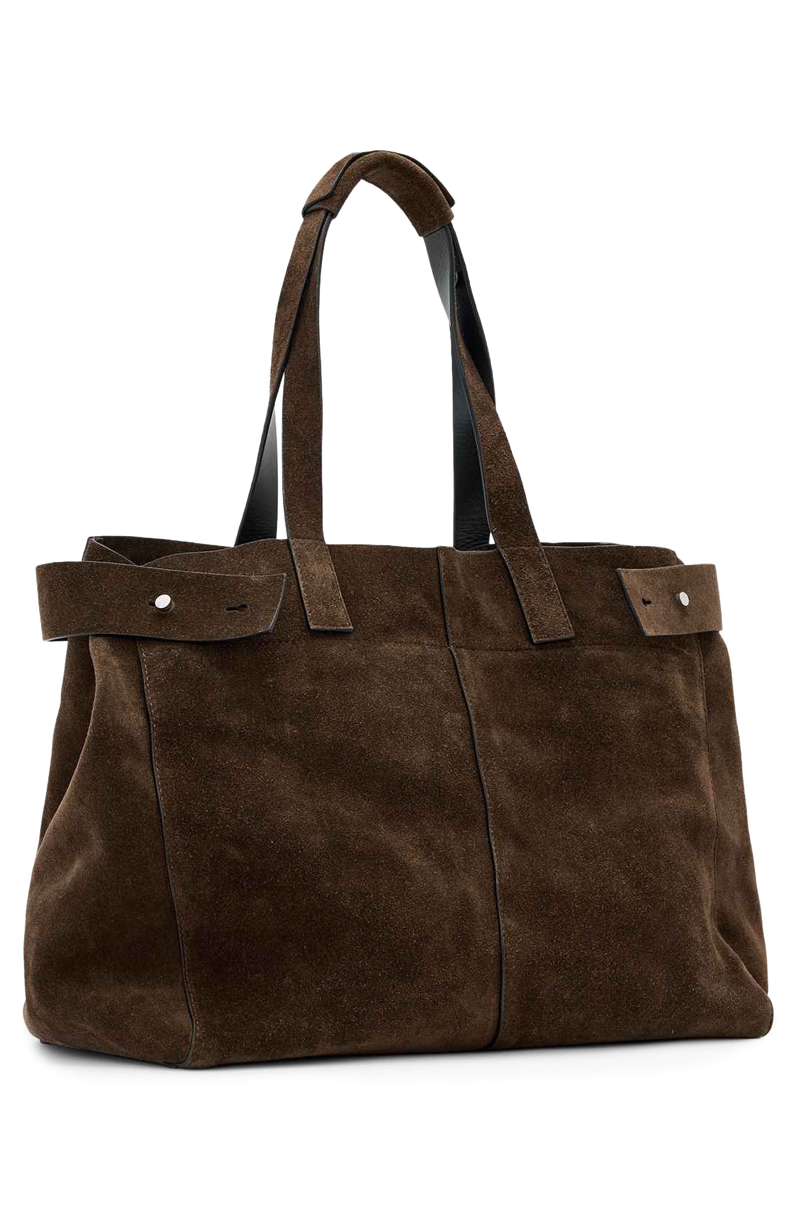 Ursa Suede East/West Leather Tote, Alternate, color, FANGO BROWN
