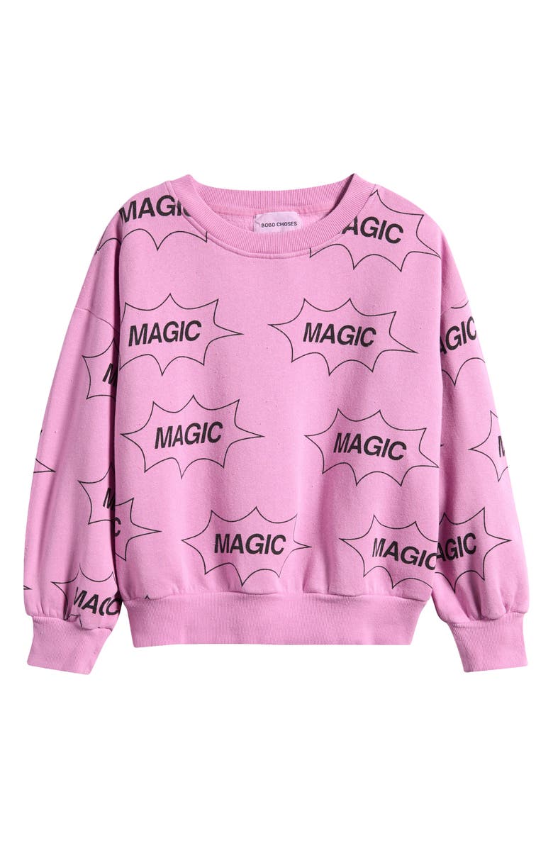 Bobo Choses Kids' It's Magic All Over Organic Cotton Crewneck Sweatshirt, Main, color,